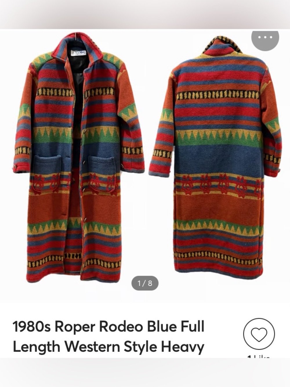 VINTAGE 1980s  Roper  Rodeo Blue full length southwestern trench Coat Women’s